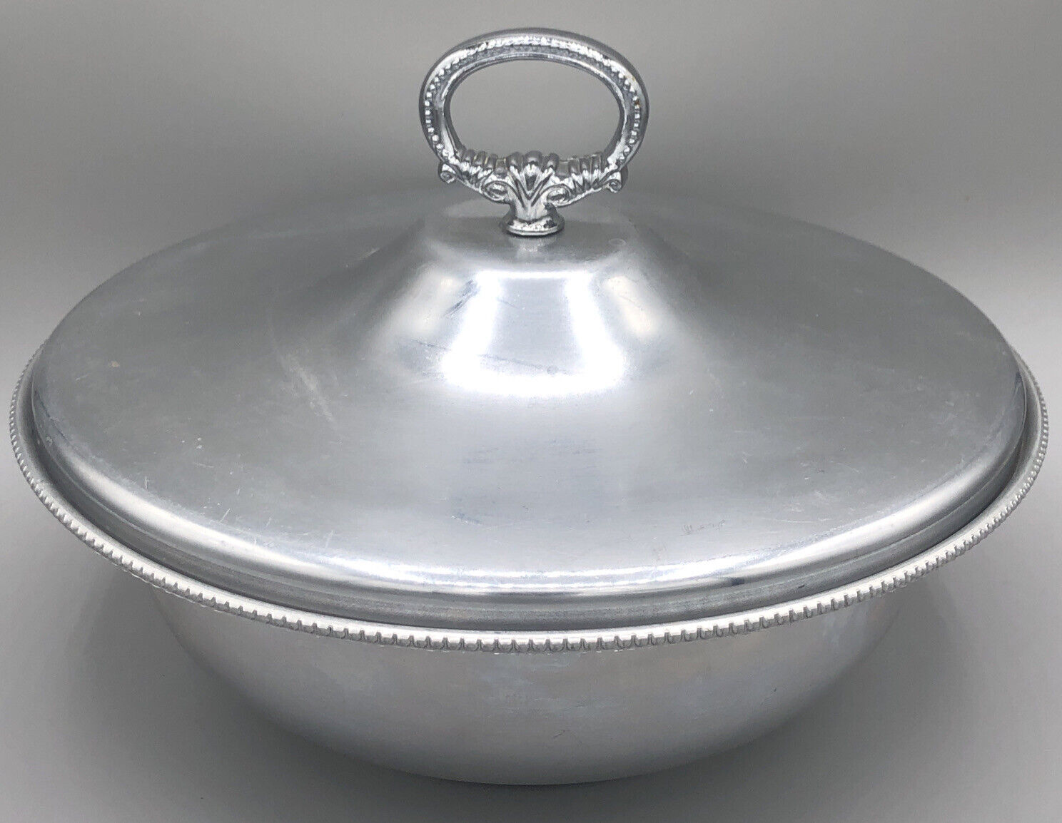 Vintage B. W. Buenilum Hammered Aluminum Covered Serving Dish ~ Casserole Bowl
