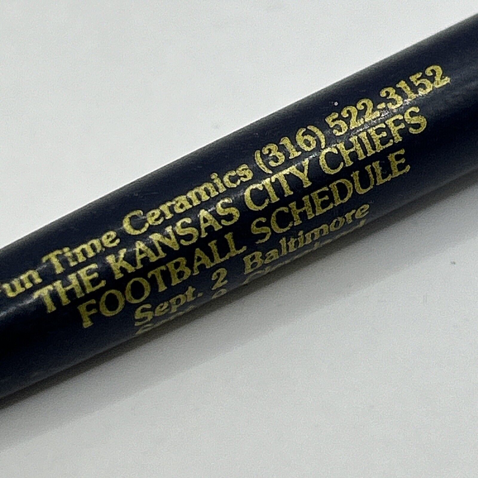 VTG Ballpoint Pen 1979 Kansas City Chiefs Football Schedule Fun Time Ceramics