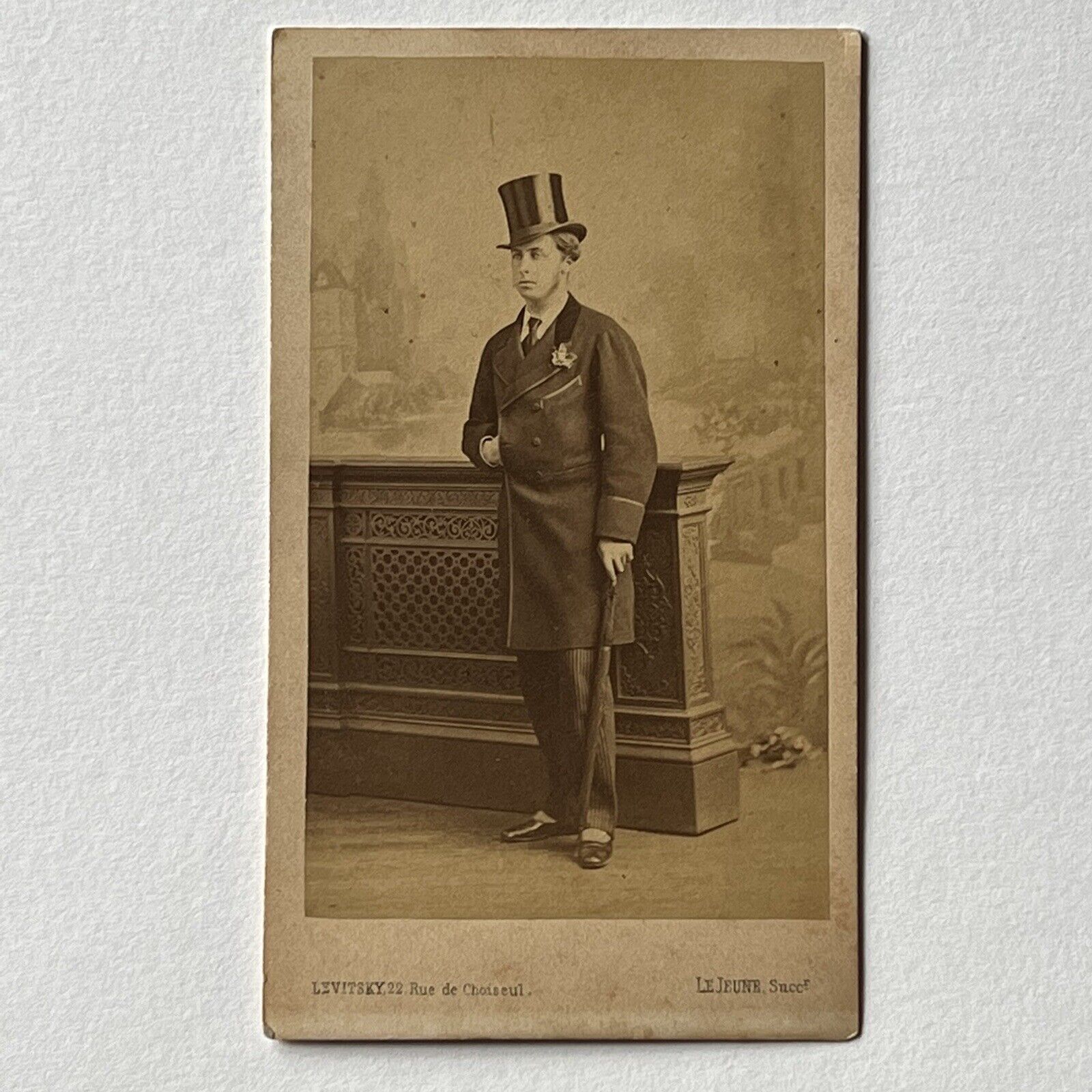 Antique CDV Photograph Handsome Royal Man ID Alfred Duke Of Edinburgh UK Top Hat