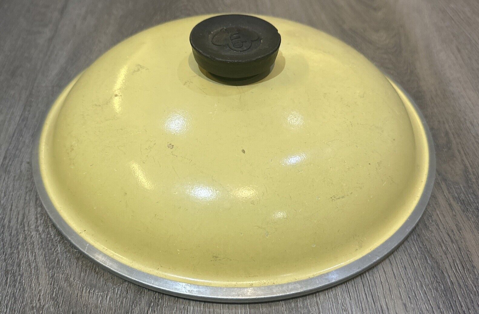 Vintage Club Aluminum Round Dutch Oven LID  Skillet LID ONLY Yellow