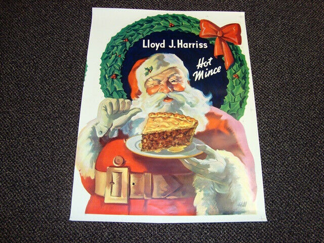 Circa 1950s Lloyd J Harriss Pie Santa Claus Sign