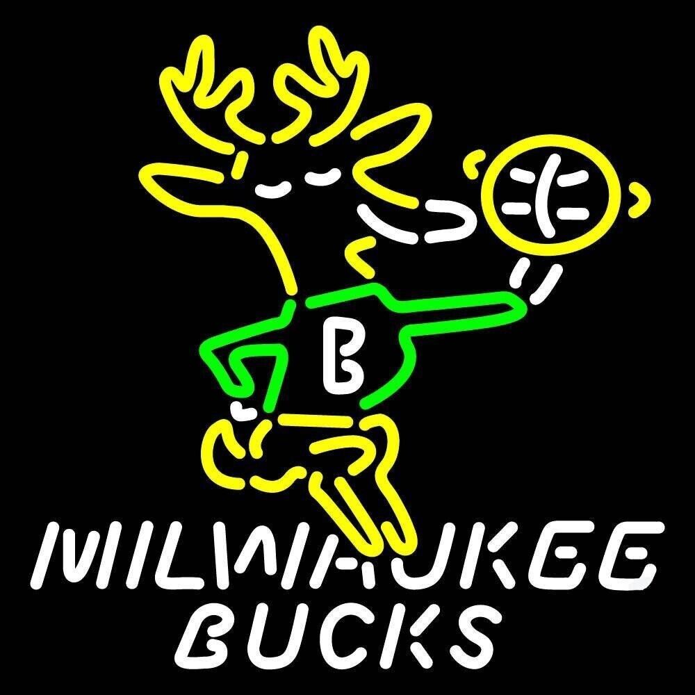 New Milwaukee Bucks Old Logo Neon Sign Light Lamp 24\