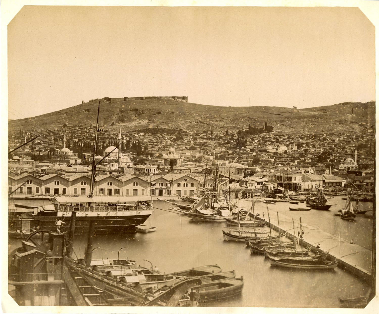 Türkiye, Izmir (Smyrna), General view Vintage albumen print albumin print 