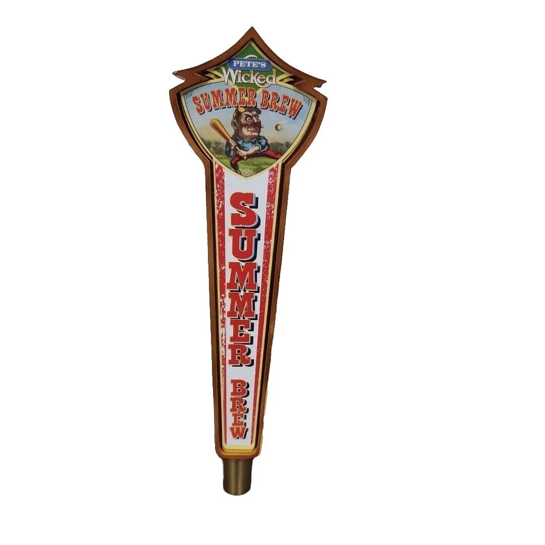 Pete\'s Wicked Summer Brew Beer Tap Handle Baseball Player Design