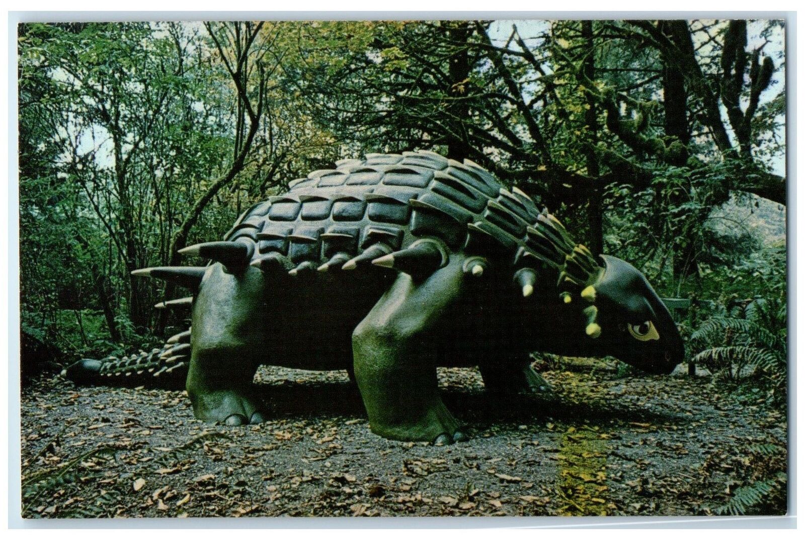 c1950\'s Ankylosaurus Curved Lizard Plant Eating Prehistoric Gardens OR Postcard