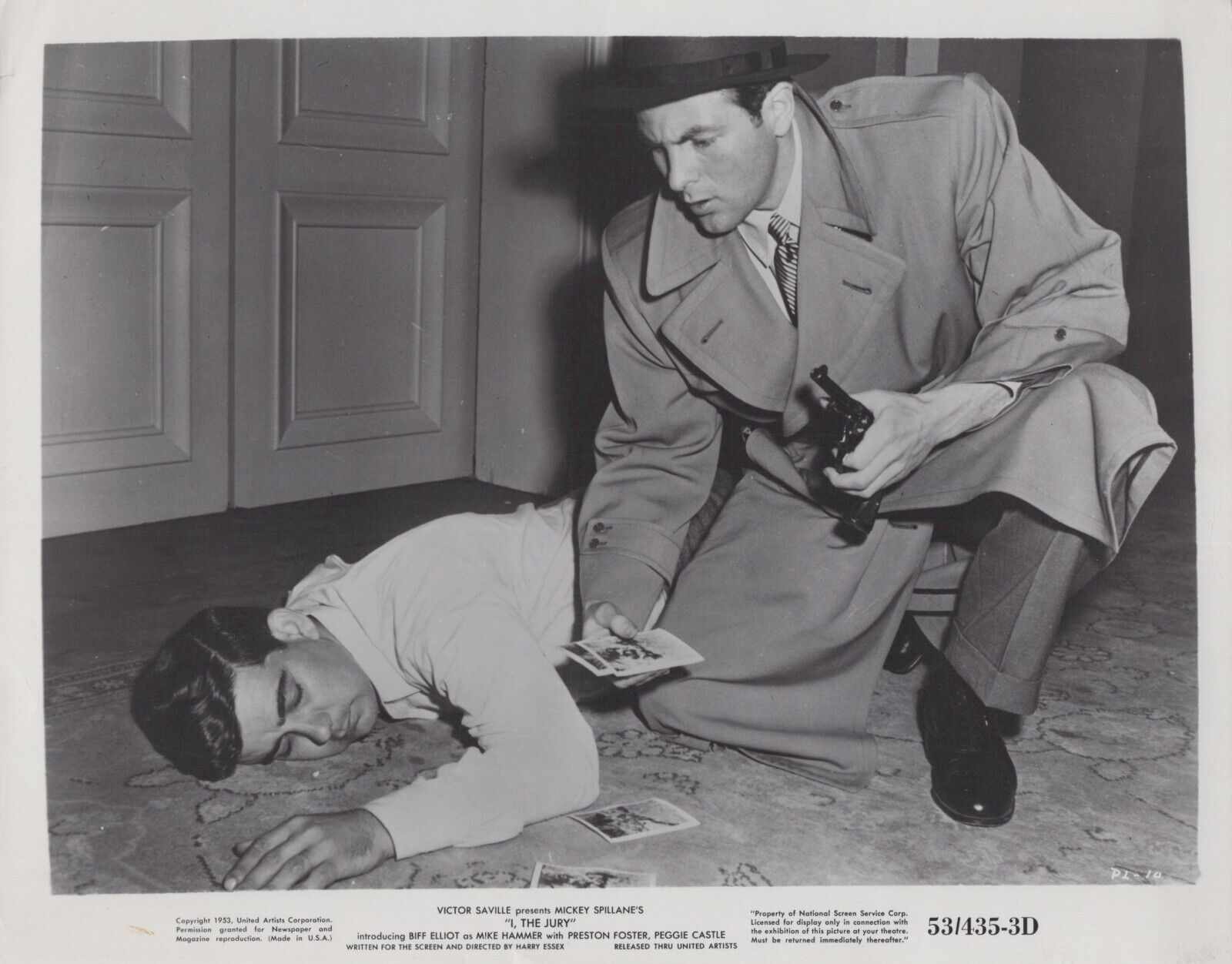 Biff Elliot + Preston Foster in I, the Jury (1953) ❤ Original Photo K 373