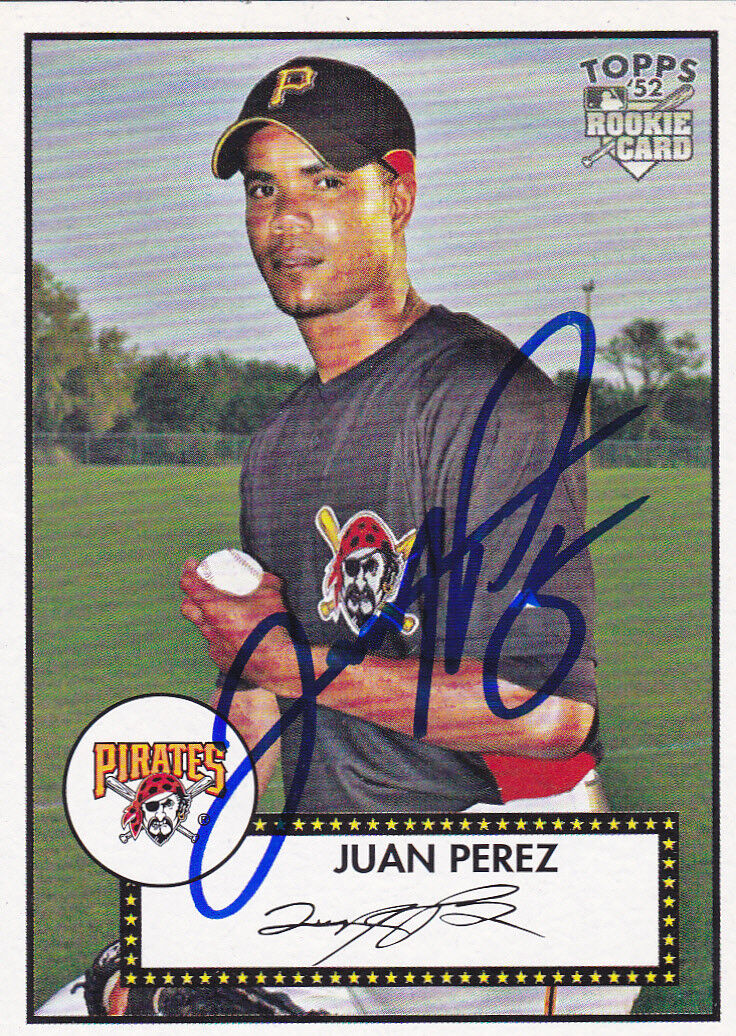 JUAN PEREZ PITTSBURGH PIRATES SIGNED 52 ROOKIE CARD BREWERS BLUE JAYS PHILLIES