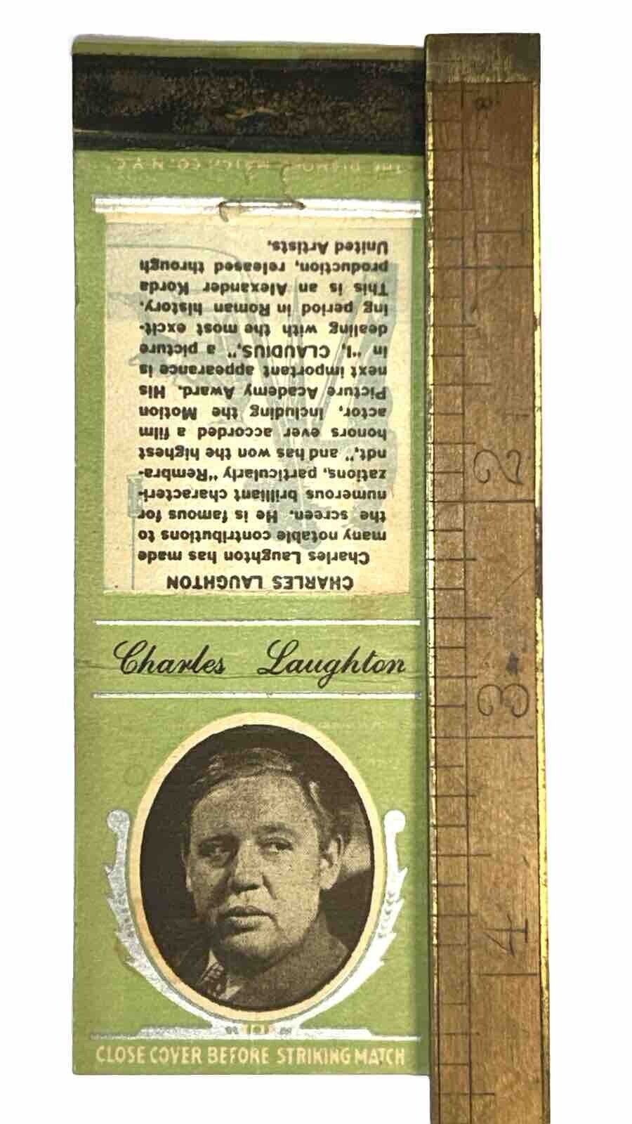 Early 1930's Matchbook Charles Laughton Film Movie Motion Pictures Image Vtg USA