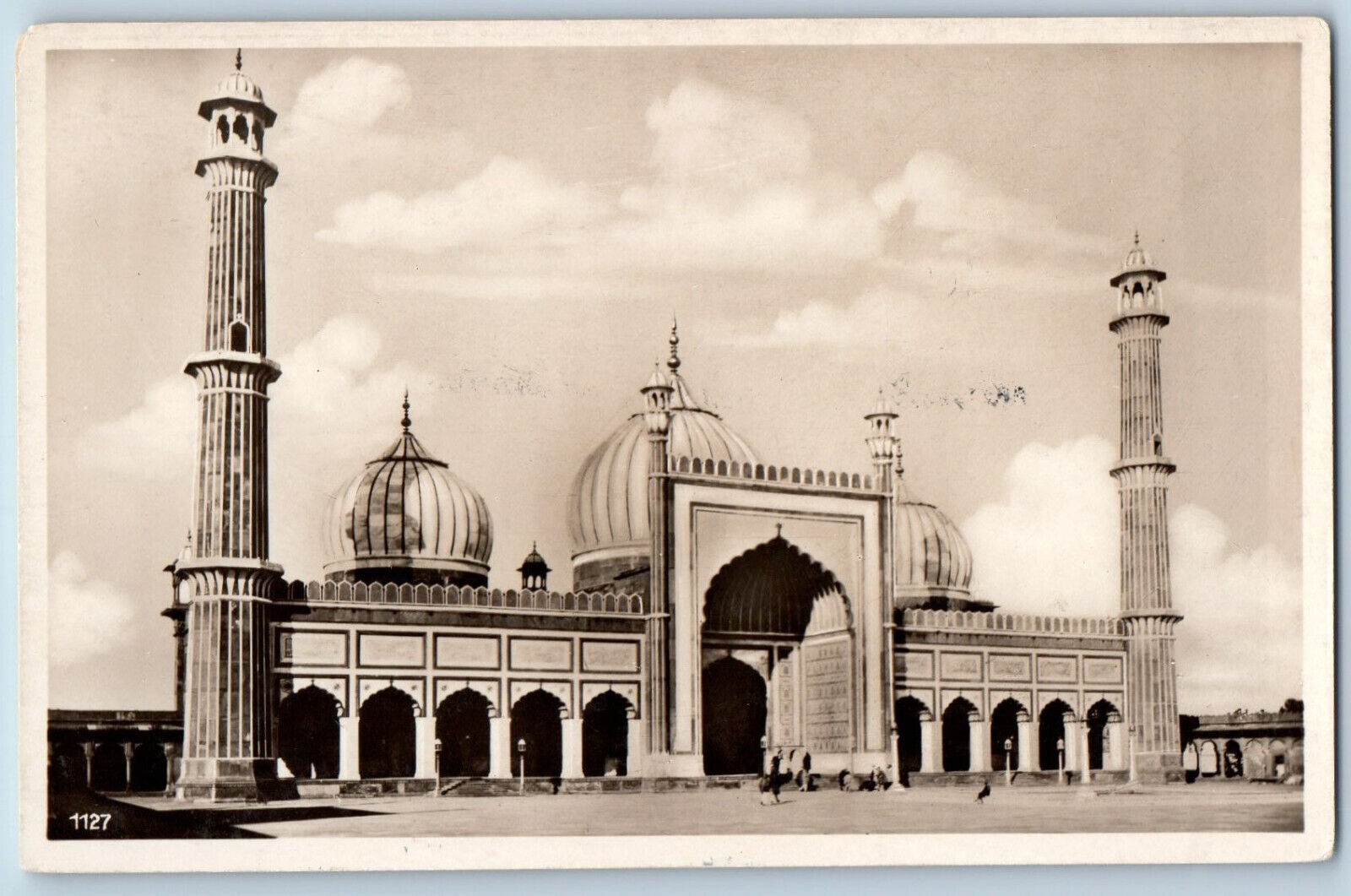 Delhi India Postcard Jumna Mosque c1930's Vintage Unposted RPPC Photo