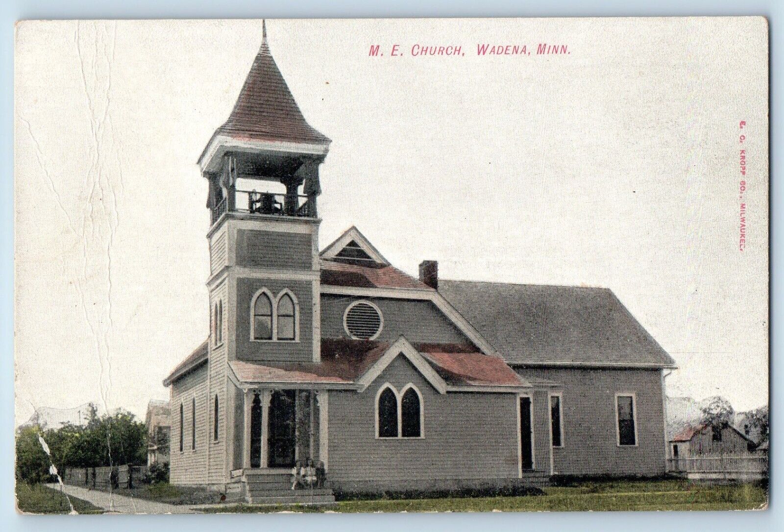 Wadena Minnesota Postcard ME Church Building Exterior View 1910 Vintage Unposted