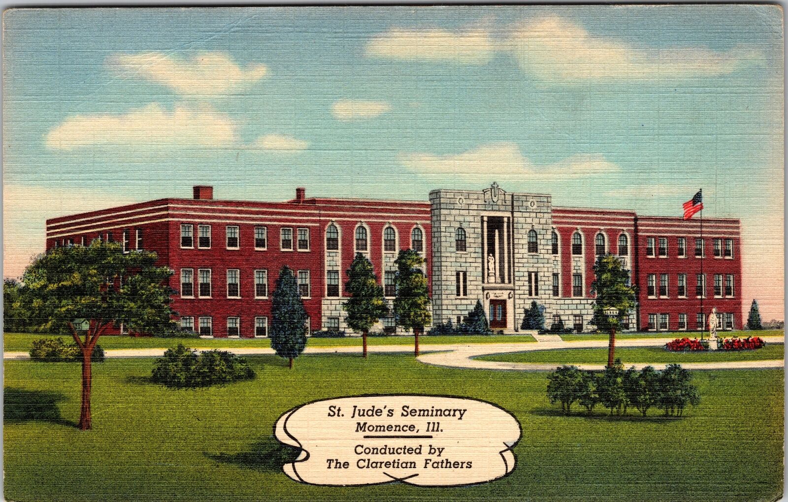 Momence IL-Illinois, St. Jude\'s Seminary, Shrine Vintage Souvenir Postcard