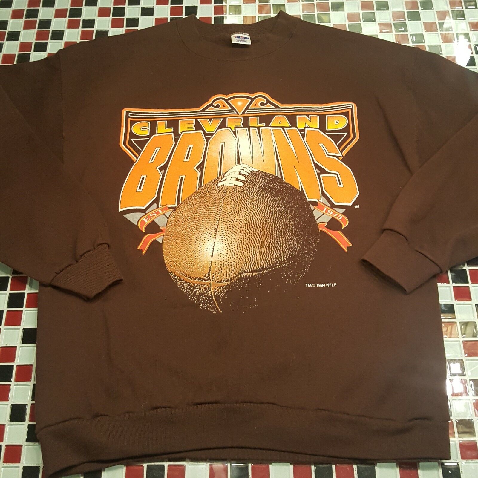 VTG 90\'s NFL Trench Cleveland Browns XL Sweatshirt Sweater T-shirt Football NFL