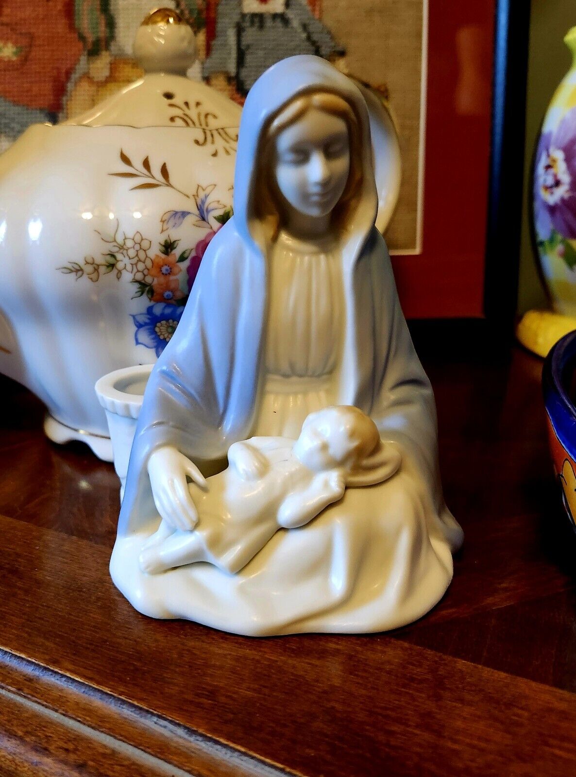 Vintage Mary And Jesus Statue/candle Holder Made In Japan