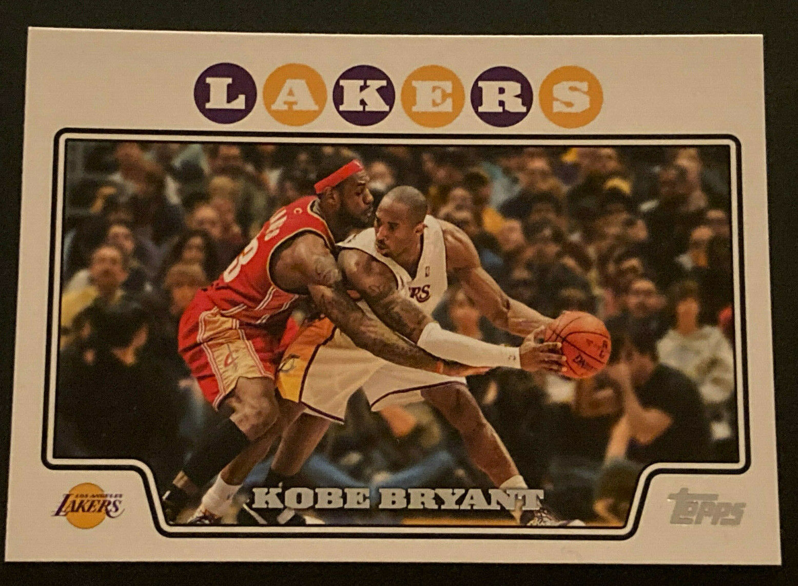 Kobe Bryant 2008-09 Topps # 24 very clean, see pictures; featuring Lebron James