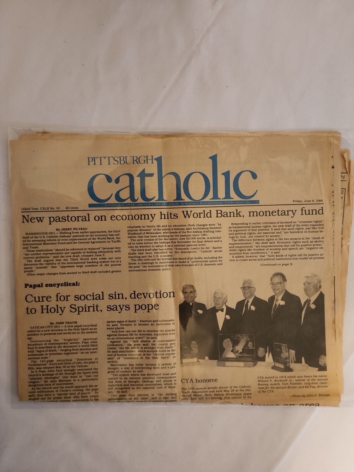 1986 June 6 Pittsburgh Catholic Pope Jim Leyland Fr. Paul Yurko  (MH50)