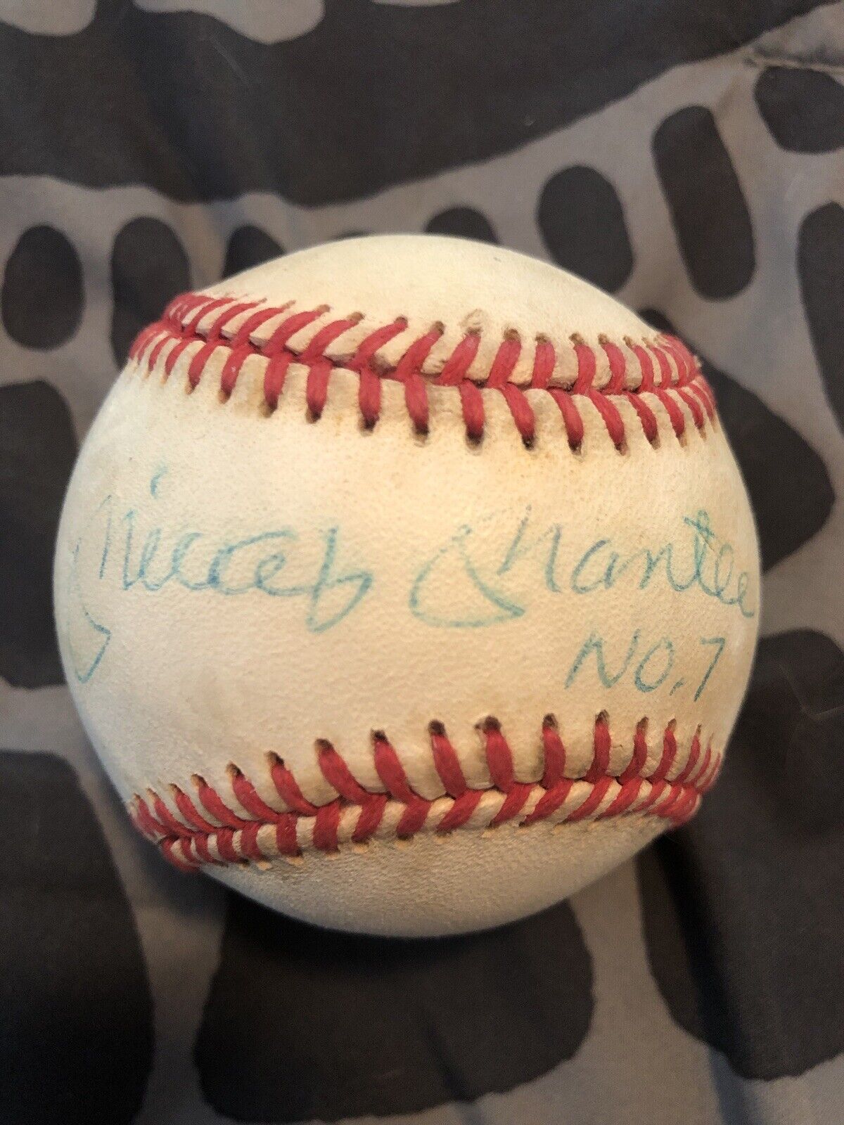 Mickey Mantle Single Signed OAL (Brown) Ball with \