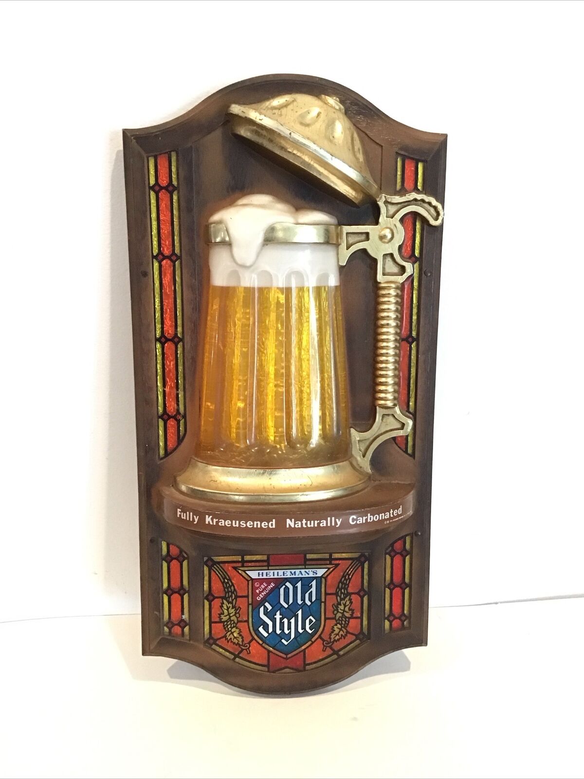 Vintage Heileman’s Old Style Beer Sign 3D Mug Stein Rare 21\