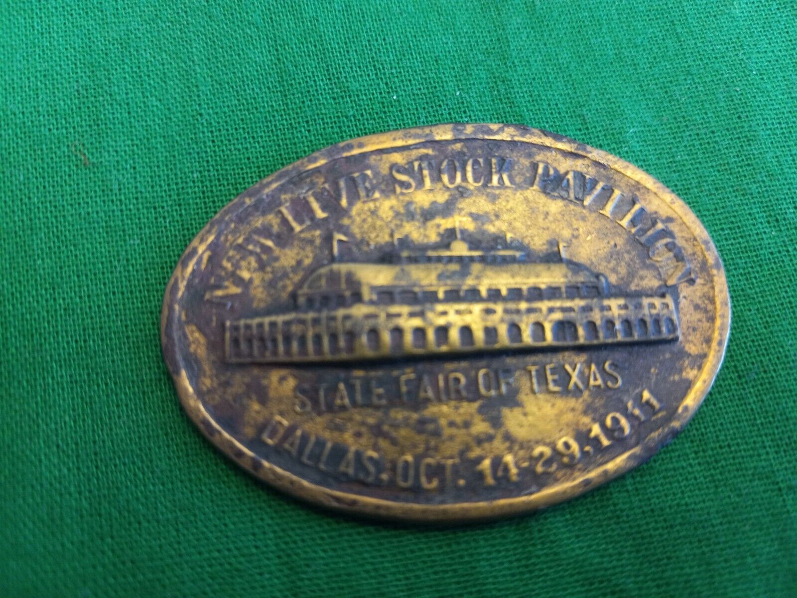 1911 State Fair of Texas Medal / Token  New Live Stock Pavilion