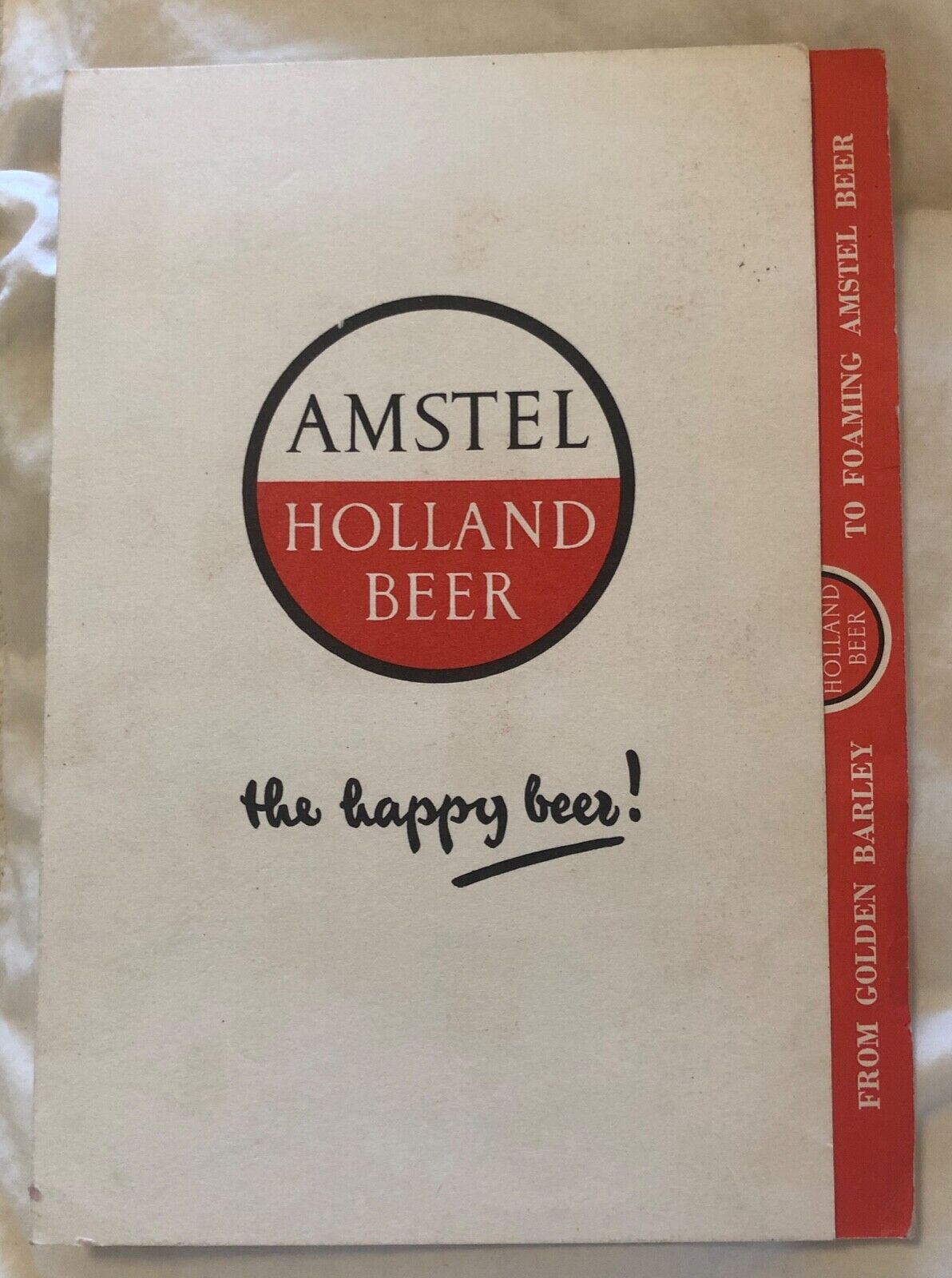 Vintage Amstel Holland Beer Advertising Bar Topper How-It's-Brewed Ad Brochure