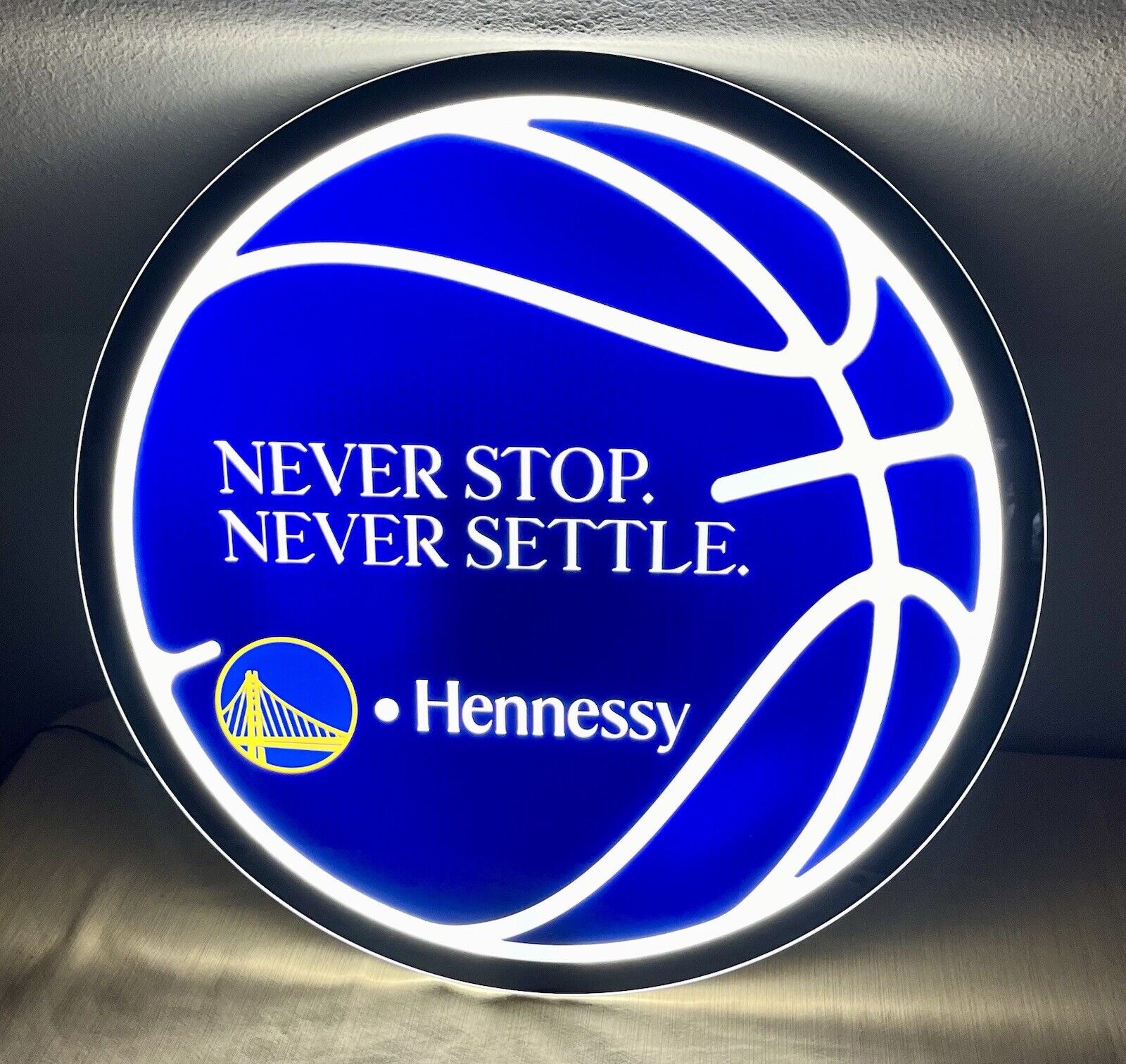 Hennessy Cognac NBA Golden State Warriors Basketball LED Wall Hanging Bar Sign
