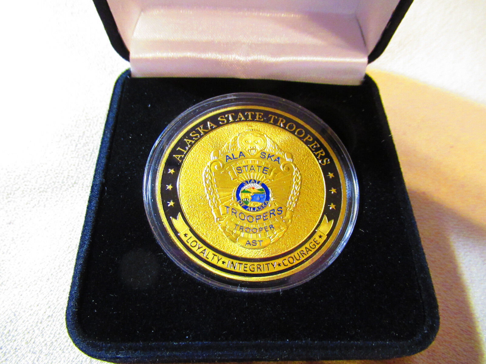 ALASKA STATE TROOPERS Challenge Coin W / Presentation Box