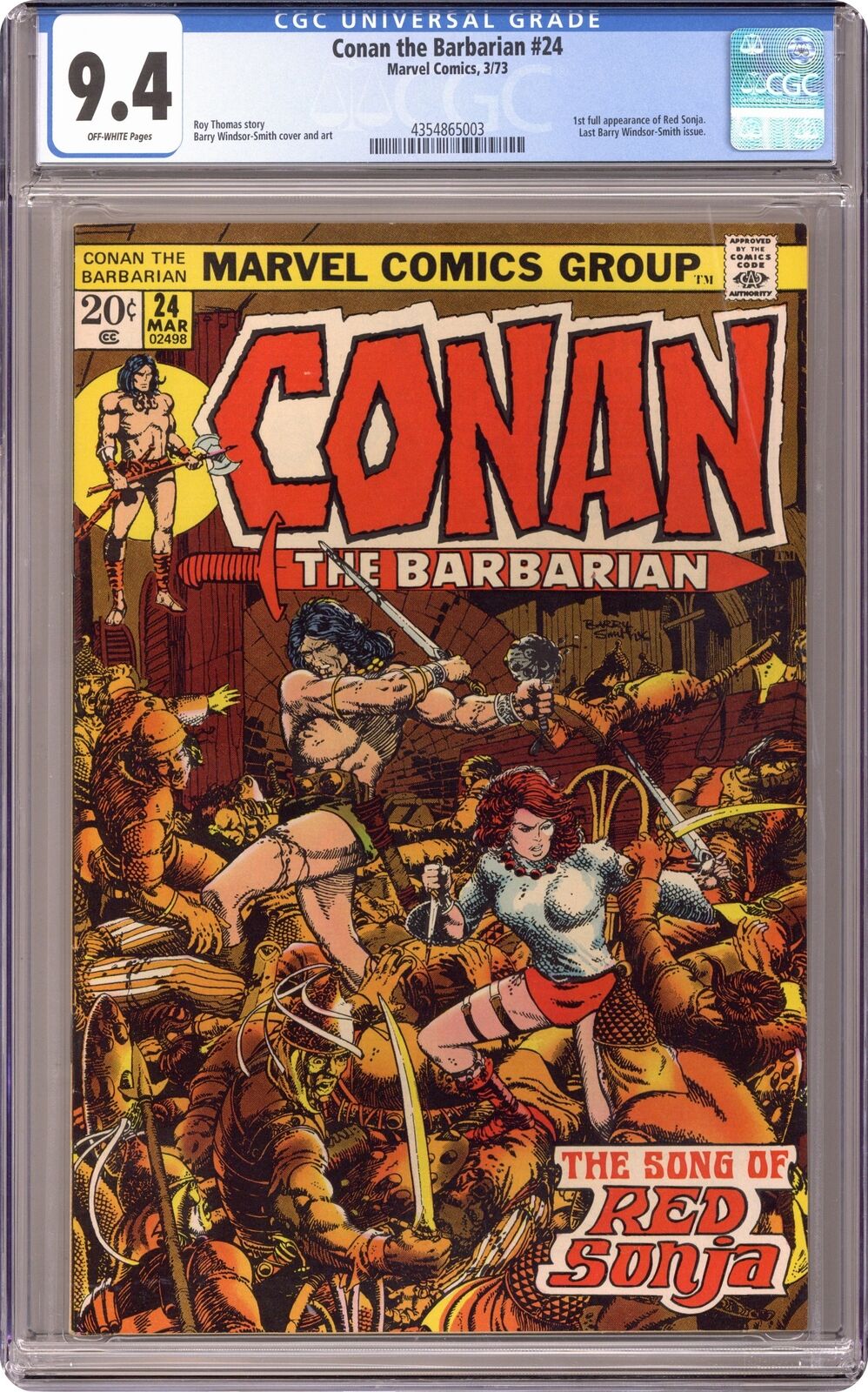 Conan the Barbarian #24 CGC 9.4 1973 4354865003 1st full Red Sonja story