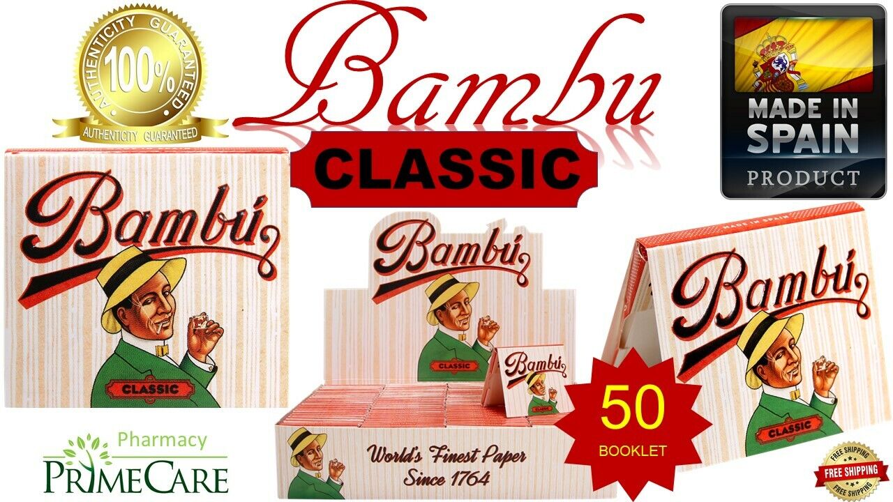 Authentic Bambu CLASSIC Regular World\'s Finest Rolling Paper 33 Leaves(SPAIN) 50