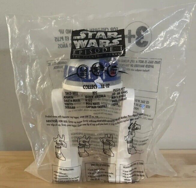 Star Wars Episode 1 R2-D2 Sealed Cup Topper Vintage KFC Collectible 1999 Lucas