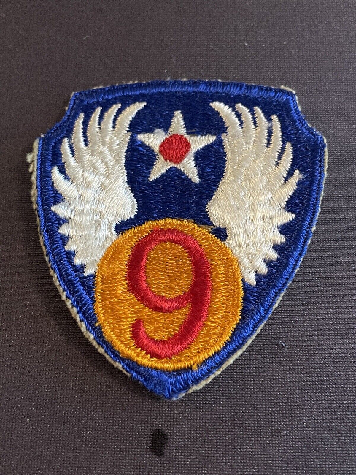 ORIGINAL WW2 9th AIR FORCE FACTORY ERROR PATCH RARE LOOK FOR OUR EXAMPLES #5