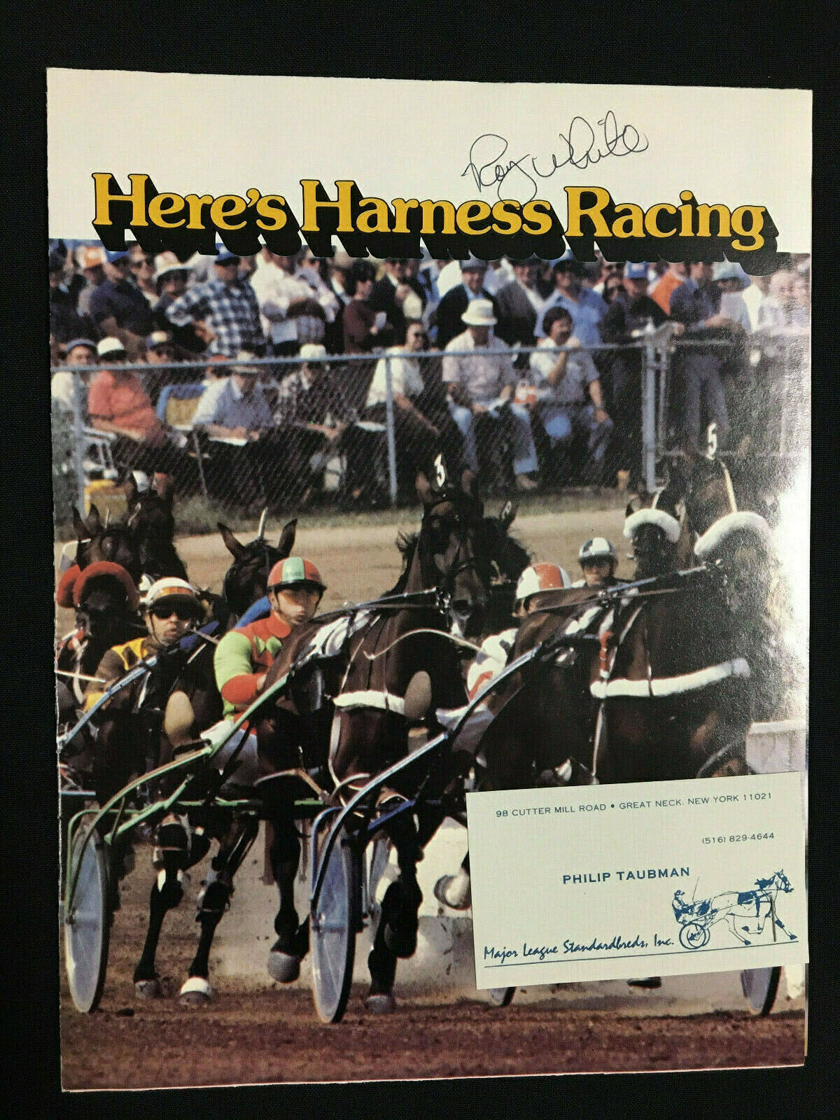 Roy White - New York Yankees - AUTOGRAPHED Harness Racing Brochure