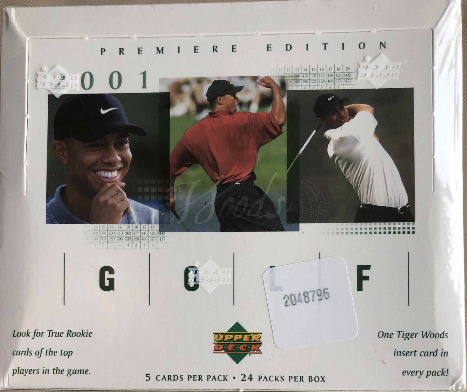 1-Sealed Pack 2001 Upper Deck Golf Guaranteed Tiger Woods Card FAST SHIP NEW BOX