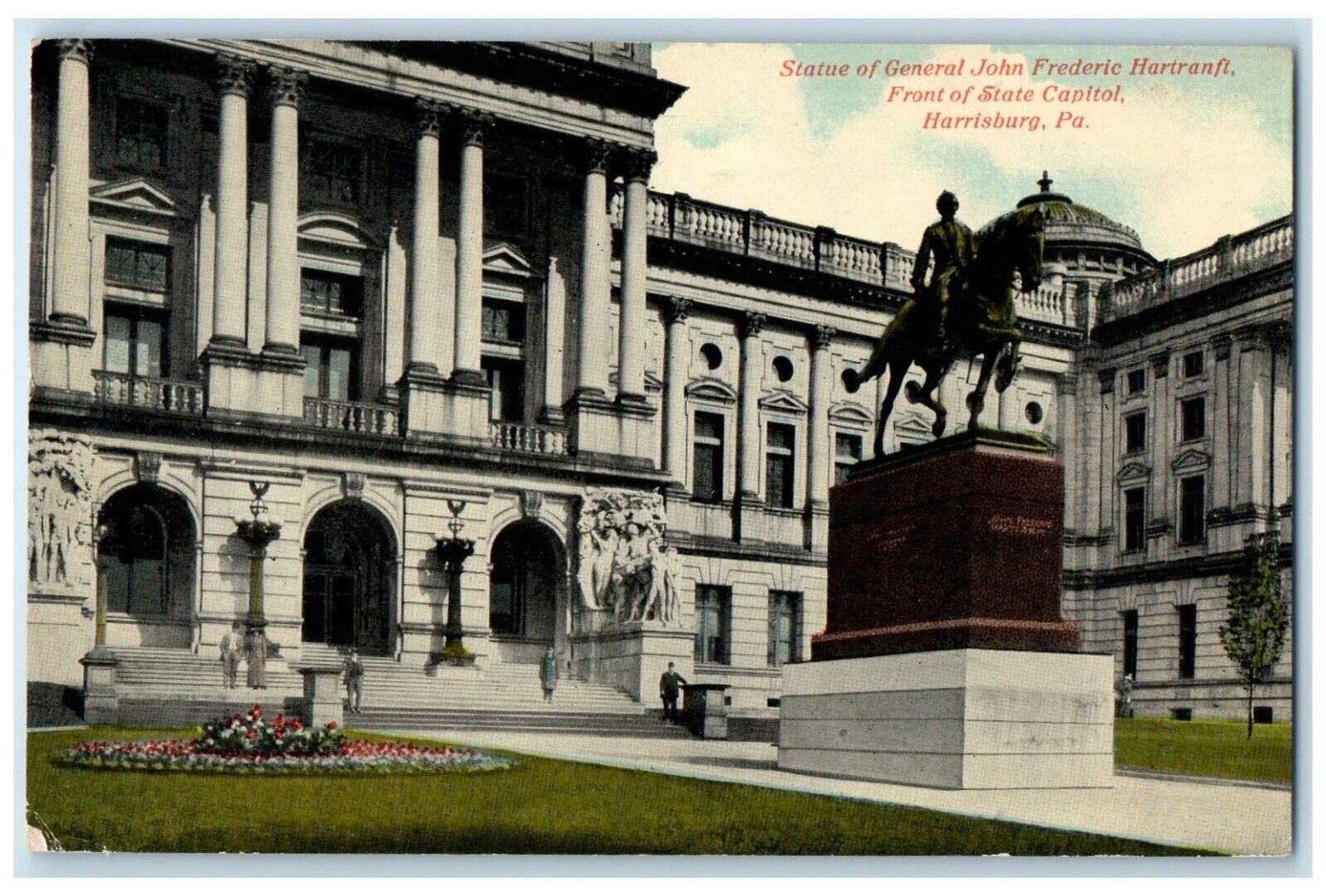c1910 Statue General John Frederic Hartranft State Capitol Harrisburg Postcard