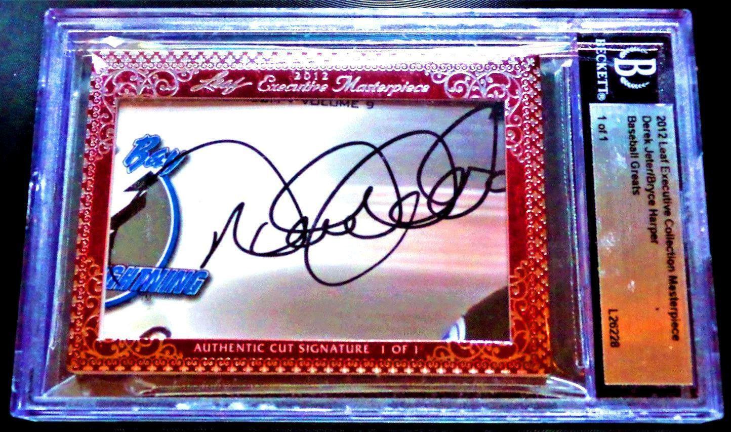 (#1/1) 1 of 1 Rc Auto Bryce Harper Derek Jeter 2012 Rookie Signed Autograph 1/1