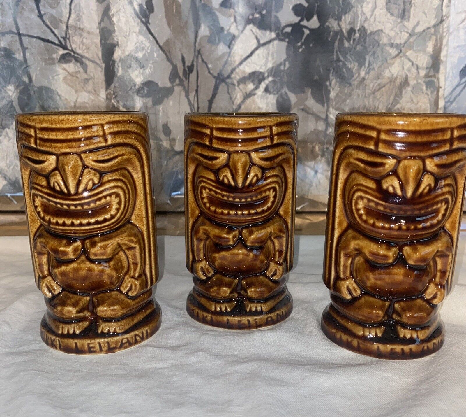 Vintage Tiki Leilani Summer Party Ceramic Hawaiian Cup Mug Double-Sided.  5