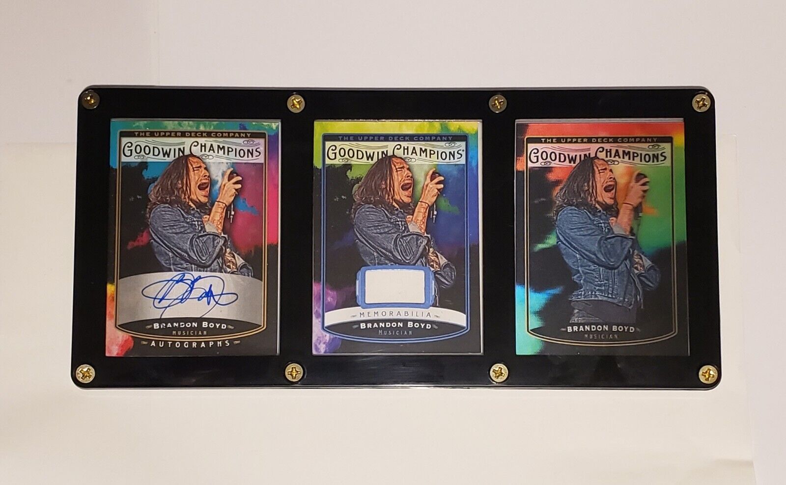 Brandon Boyd 2019 Goodwin Champions Splash of Color 3 Card Set with Auto Incubus