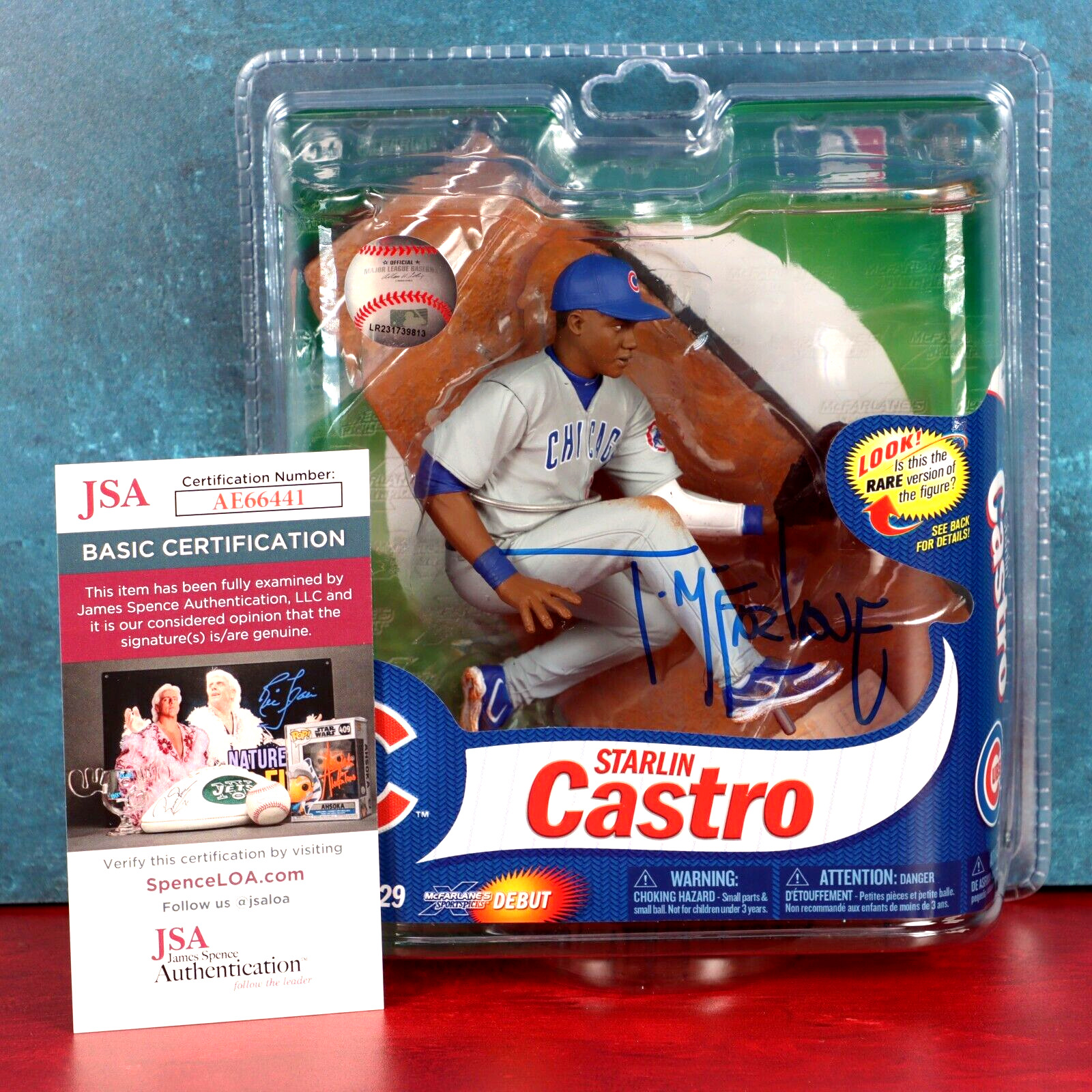 Todd McFarlane Autographed Starlin Castro MLB Chicago Cubs Action Figure JSA COA