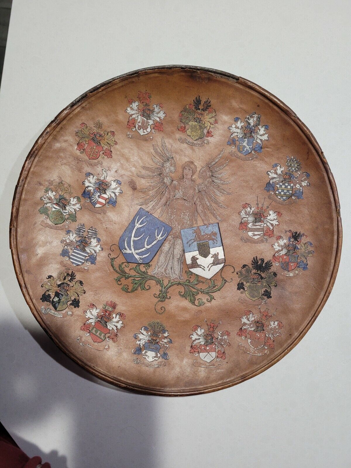 19 Century Friedrich Van Hauten one-of-a-kind hand painted Royal Crest shield