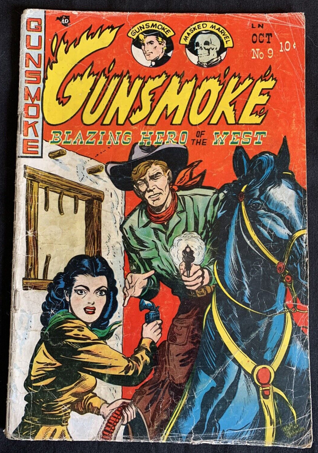 GUNSMOKE #9 Western Comics Inc 1950 Estate Sale Original Owner RARE
