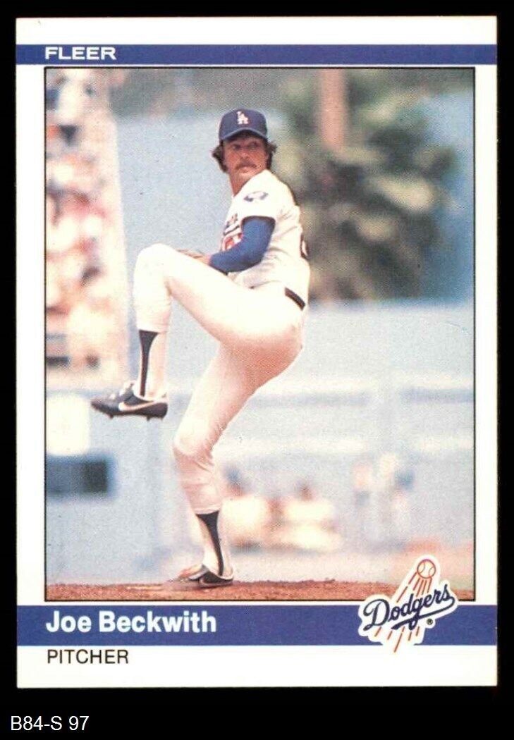 1984 Fleer #97 Joe Beckwith Dodgers 8 - NM/MT B84F-S 97