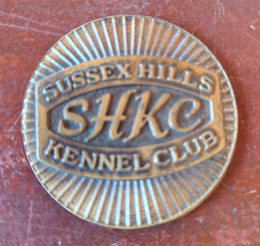 Vintage Sussex Hills SHKC Kennel Club Trophy Medal Badge Paperweight