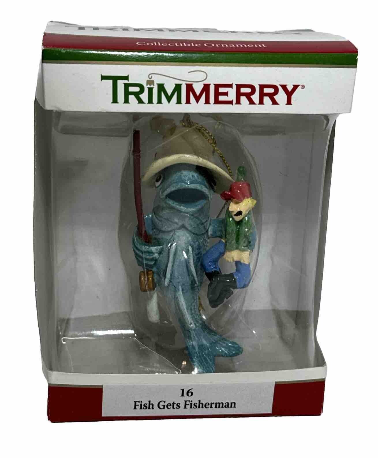 2010 Trim Merry Collectible Ornament #16 Fish Gets Fisherman Size 3” New In Box