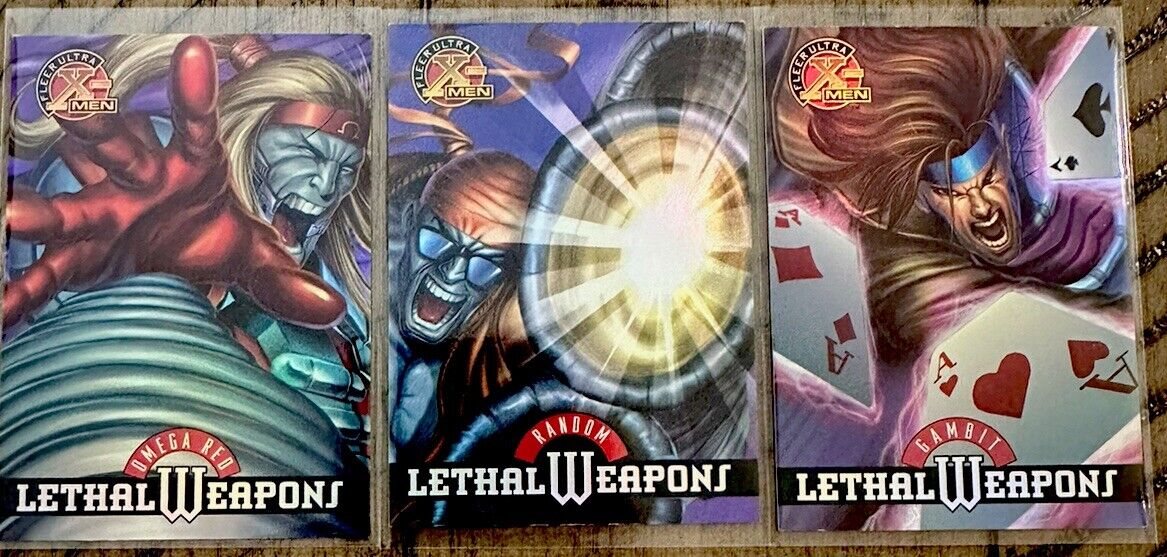 1995 Fleer Ultra X-Men Chromium - Lethal Weapons Chase Cards Set Of 3