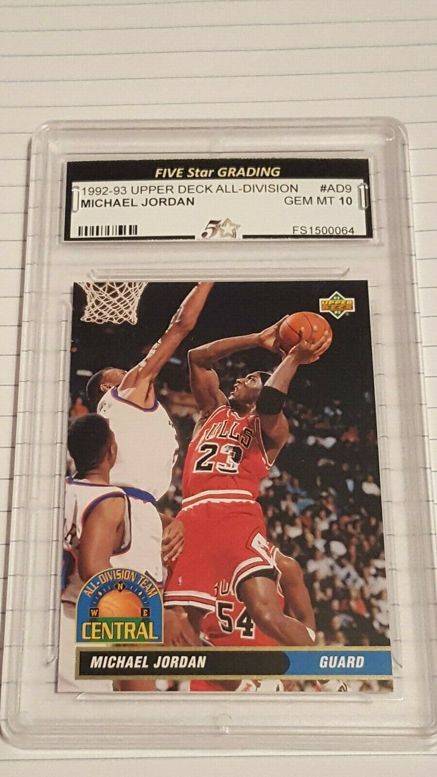 1992-93 Upper Deck All Division Michael Jordan Basketball Card (Gem Mint 10)