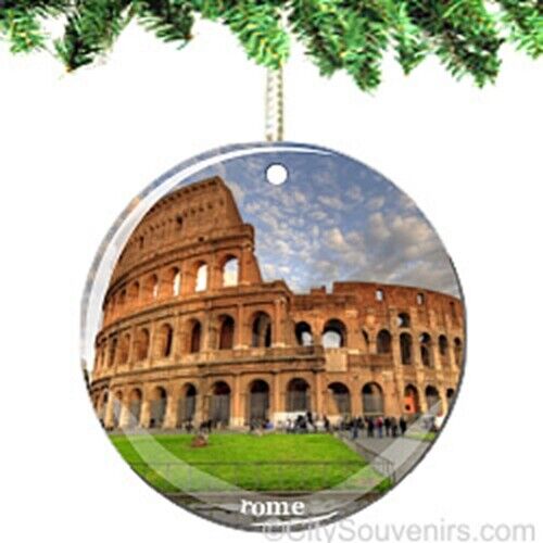 Coliseum Rome Porcelain Ornament - Italy Christmas Souvenir Travel Gift