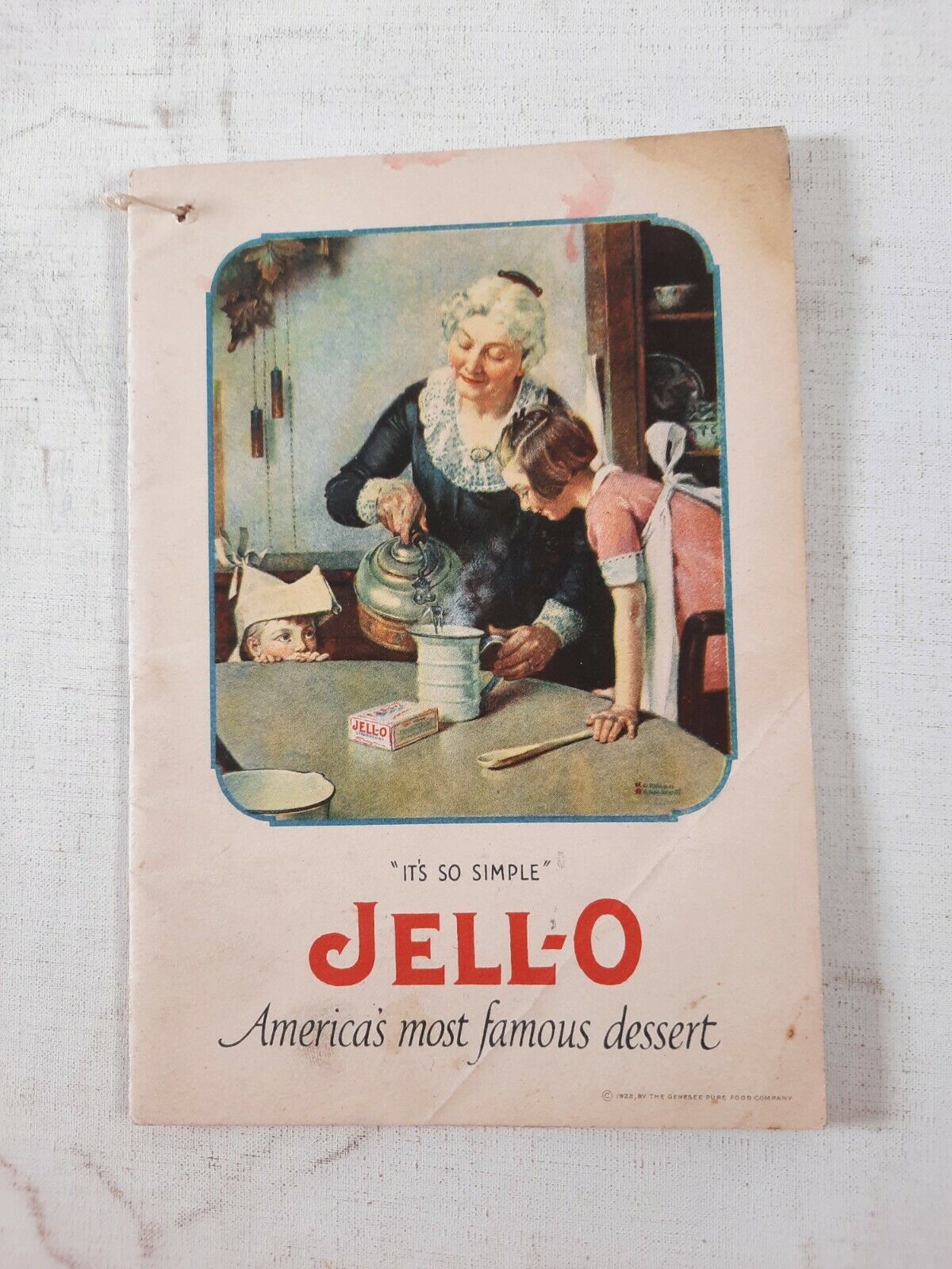 Vintage 1922 Jell-O Jello Norman Rockwell  pamphlet add American most famous 