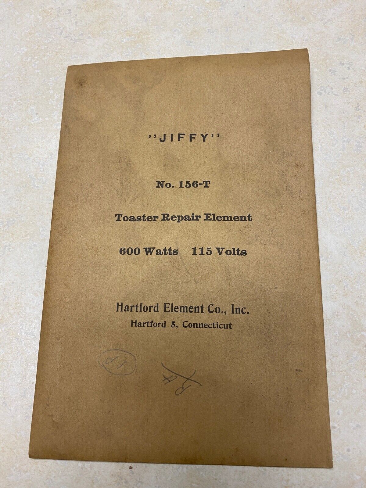 Vintage Jiffy Toaster Repair Element Hartford Element Co.  NOS