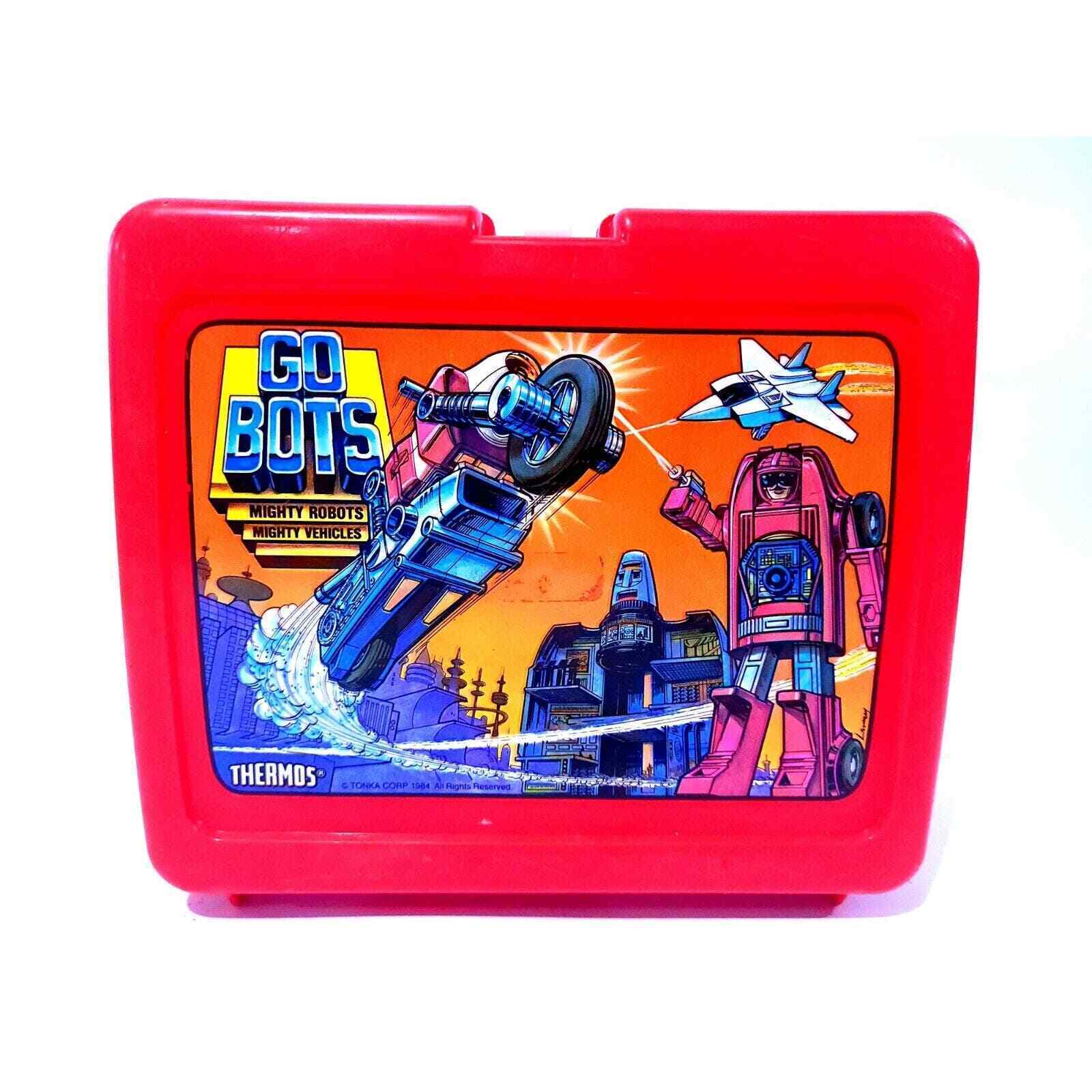 Vintage Tonka GOBOTS 1984 Lunch Box Thermos Brand Red Plastic
