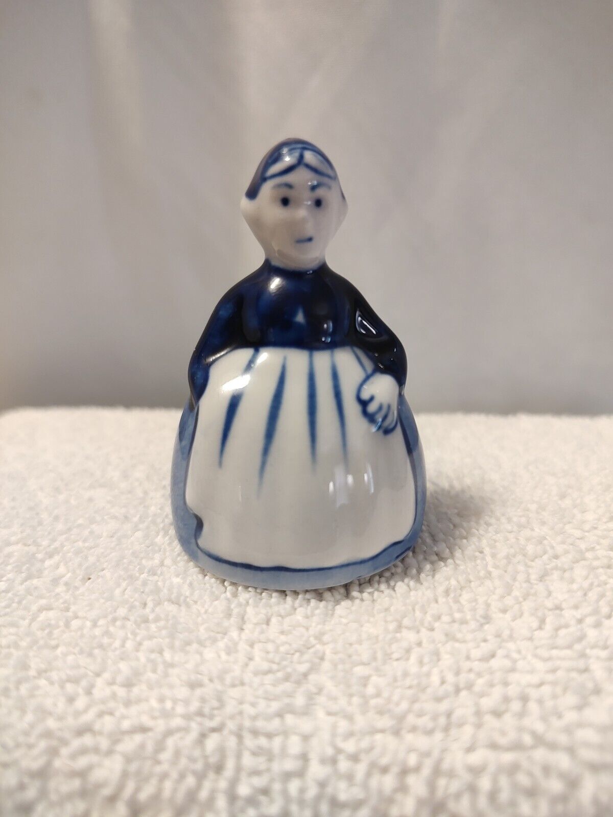 Vintage Delft Blue Dutch Girl Holland Porcelain Bell Figurine Doll