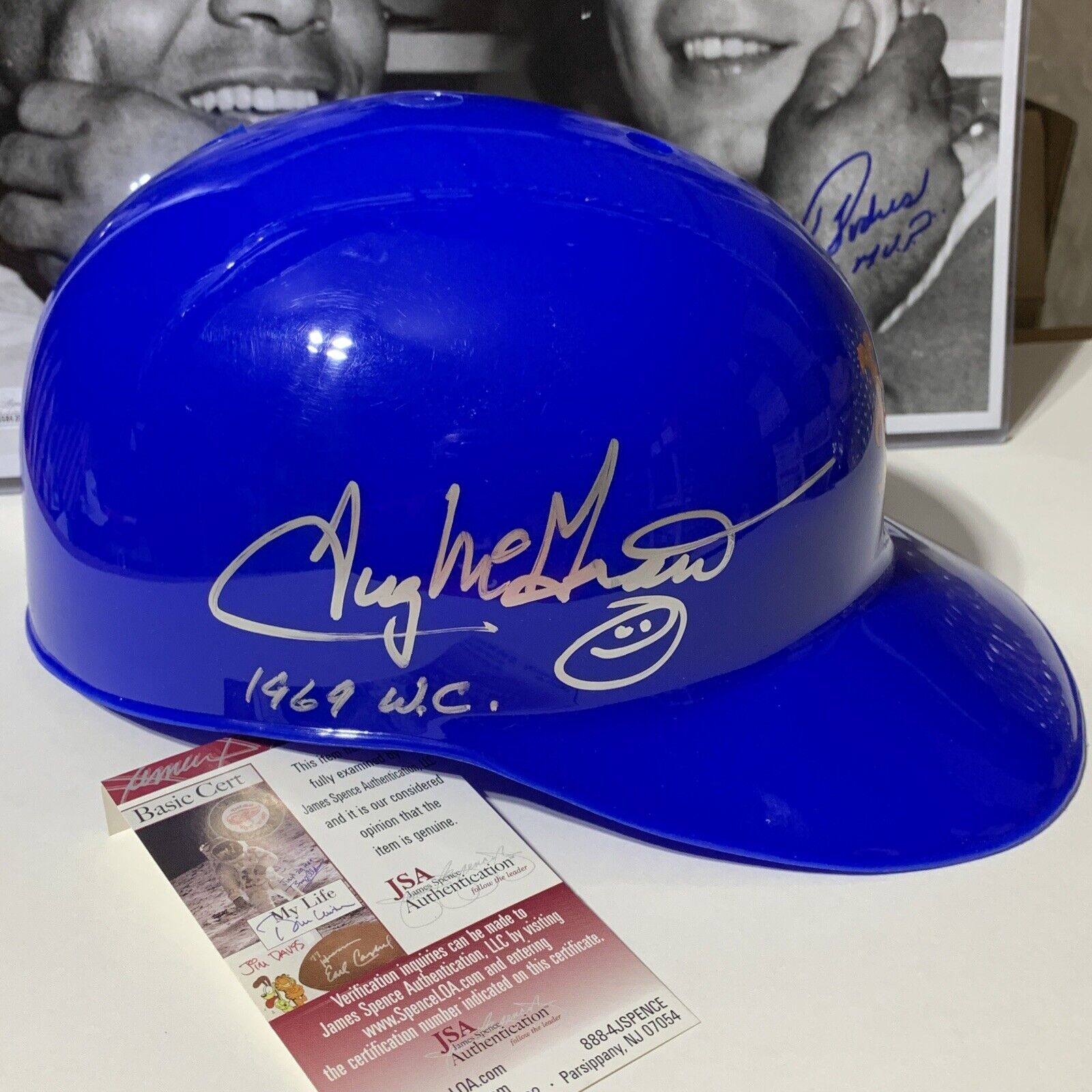 Tug McGraw Signed Full Size Replica Helmet *1969 WC* NY Mets JSA /Coa