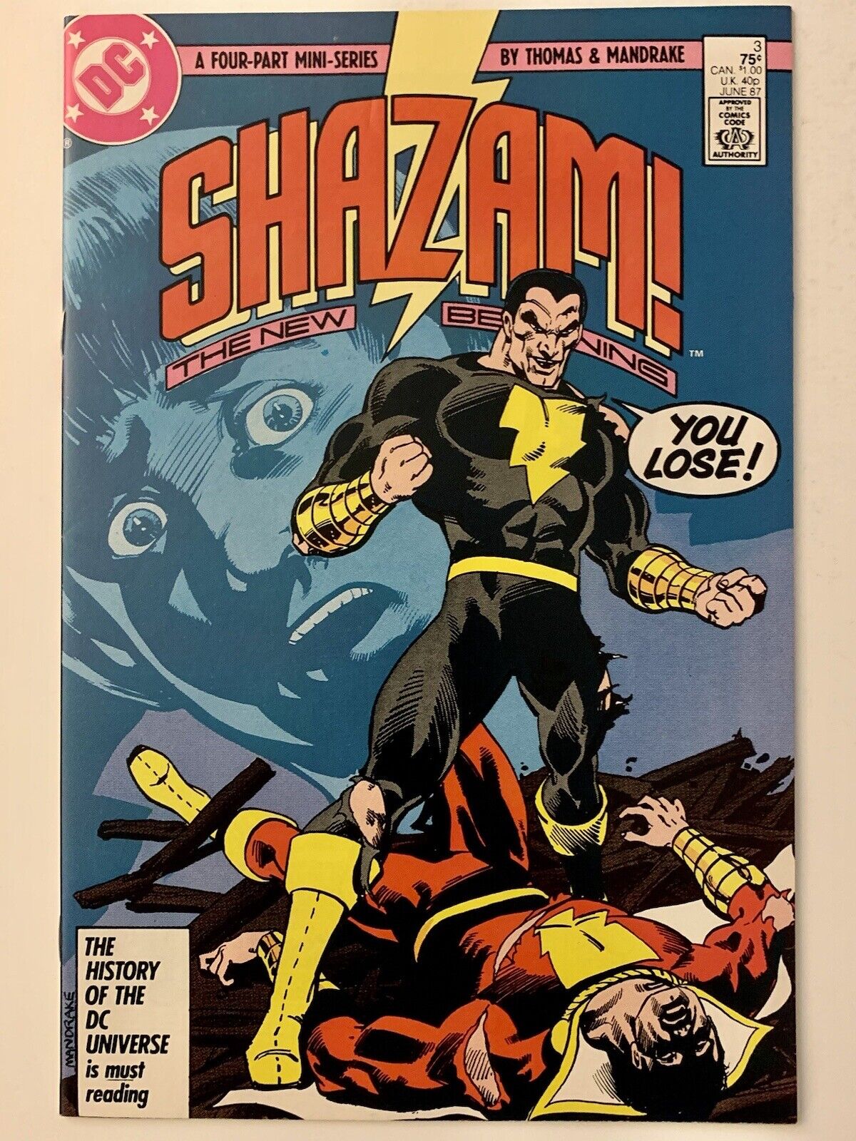 Shazam  #3 (1987) Origin of Black Adam - (VG+/NM- 8.5) KEY DCU -VINTAGE